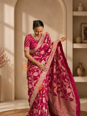 Pink Khaddi Saree in USA
