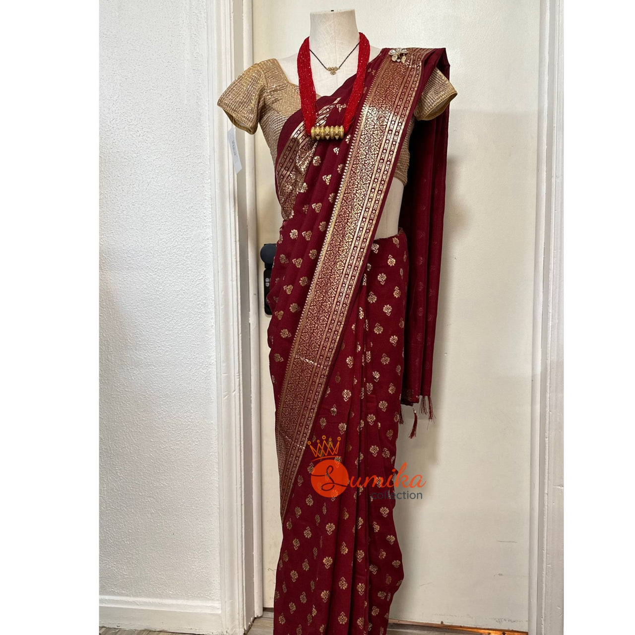 Maroon Viral Saree | Saree only