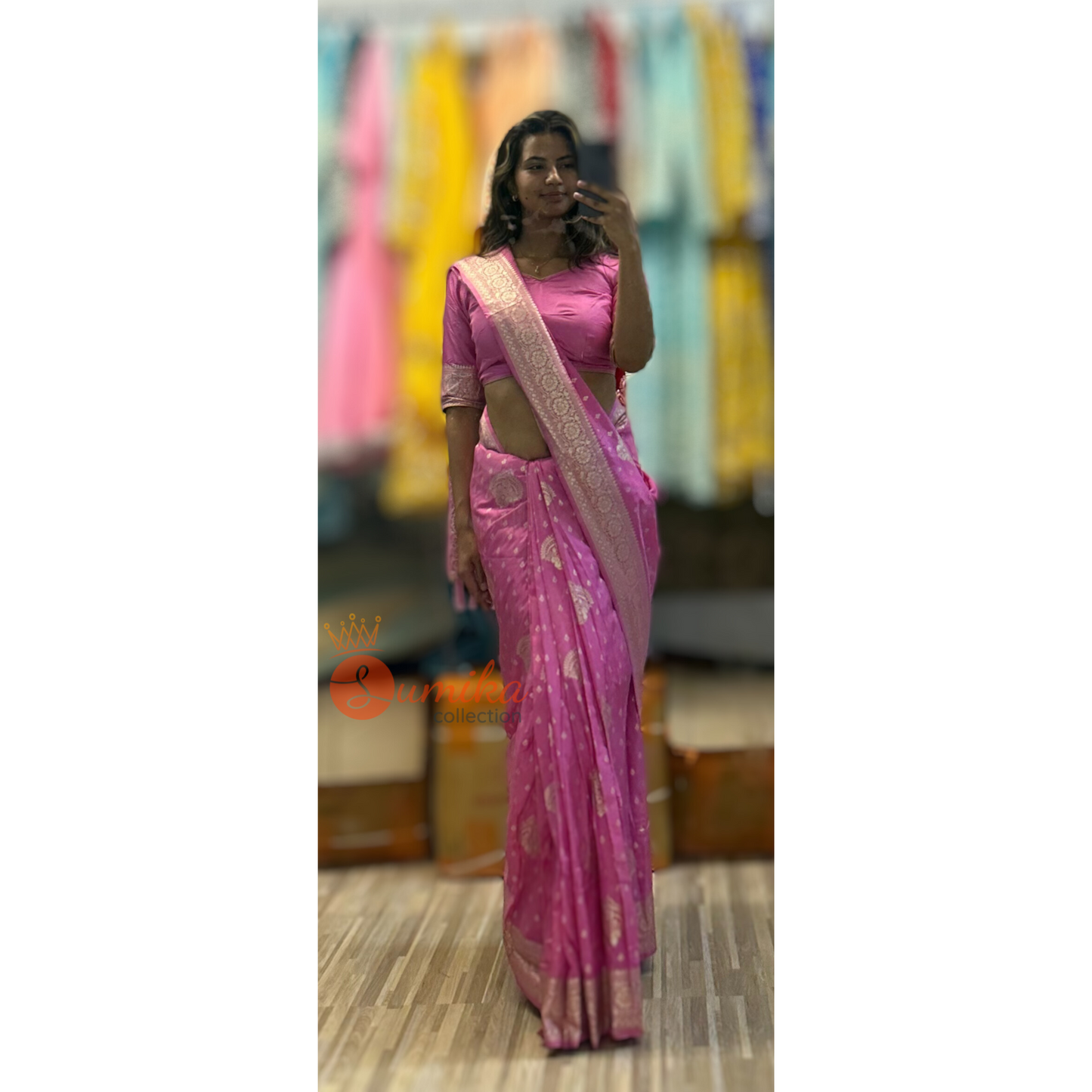 Fancy Dola Silk Saree - Ready to Wear Saree set (3pcs) - A