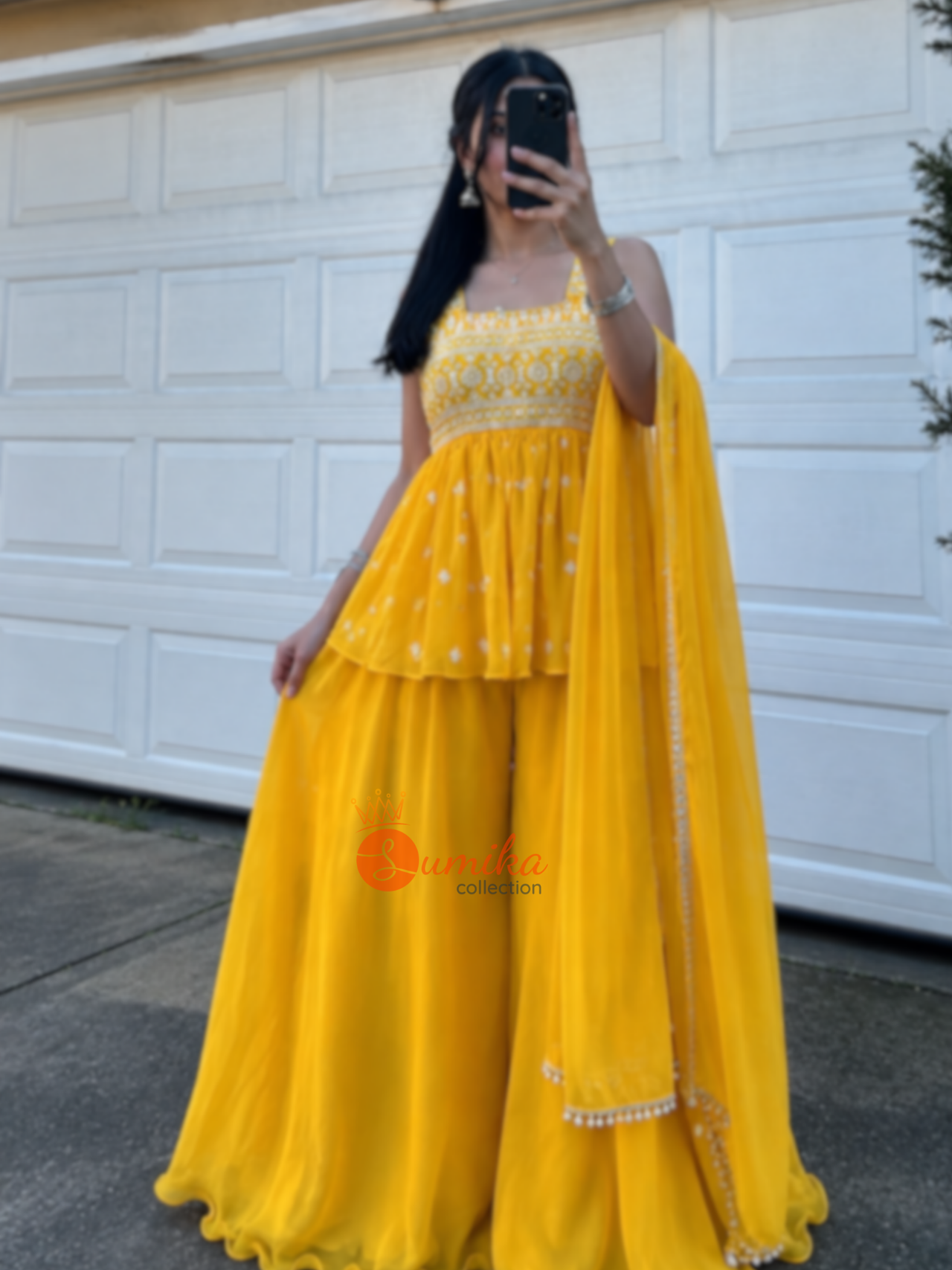 Yellow Three Piece Sarara Set