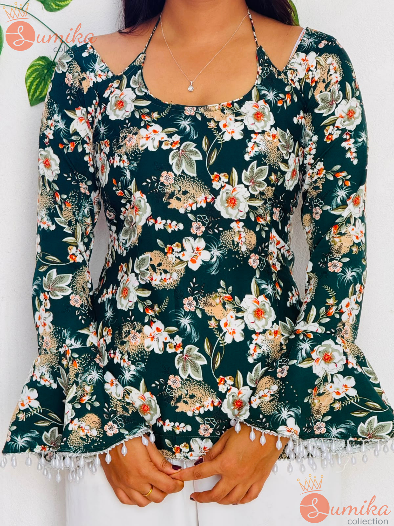 Neckless Floral  Kurthi Top